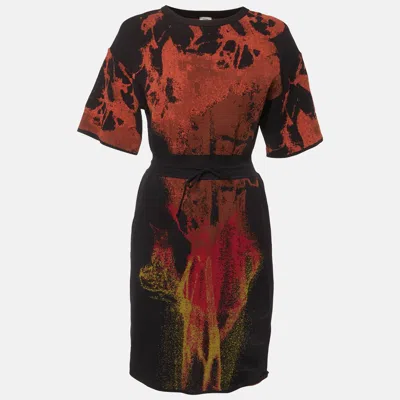 Pre-owned M Missoni Black Lava Jacquard Knit Mini Dress M