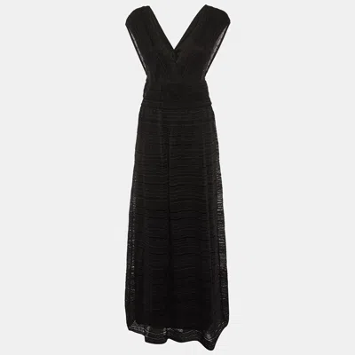 Pre-owned M Missoni Black Lurex Knit Sleeveless Maxi Dress M