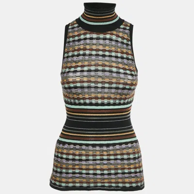 Pre-owned M Missoni Black Lurex Knit Sleeveless Top S