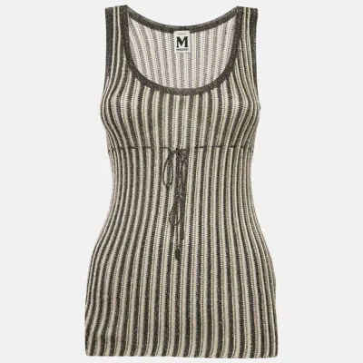 Pre-owned M Missoni Black Lurex Rib Knit Sleeveless Top S