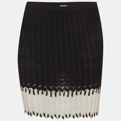 M Missoni Black Zig Zag Knit Mini Skirt