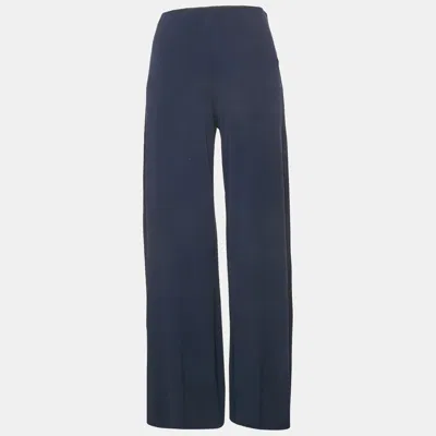 Pre-owned M Missoni Blue Jersey Wide Leg Trousers S