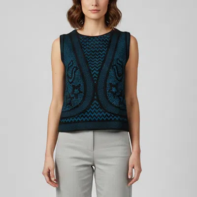 Pre-owned M Missoni Blue Knit Sleeveless Top S