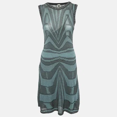 Pre-owned M Missoni Blue Lurex Knit Short Dress S