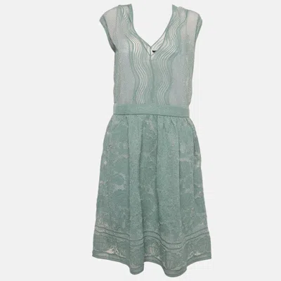 M Missoni Blue Patterned Lurex Knit Short Dress