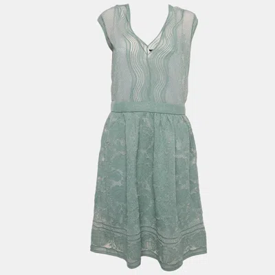 M Missoni Blue Patterned Lurex Knit Short Dress