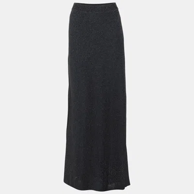 Pre-owned M Missoni Blue Shimmer Lurex Knit Maxi Skirt L