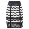 M Missoni Chevron Midi Skirt In Black Viscose In Gray