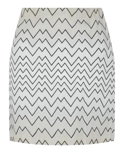 M Missoni Chevron Print Mini Skirt In Gray