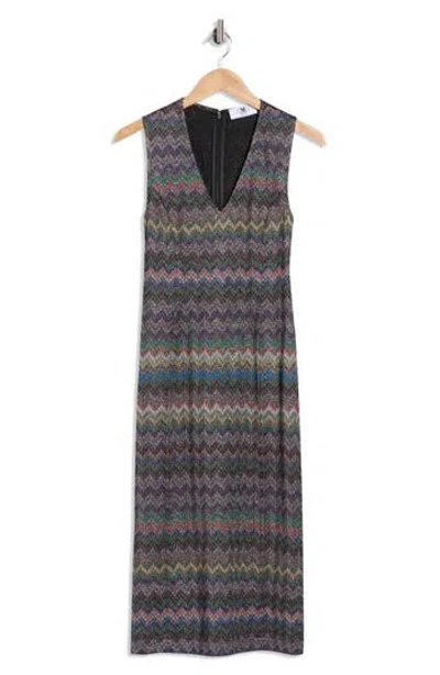 M Missoni Chevron Sleeveless Knit Midi Dress In Multi