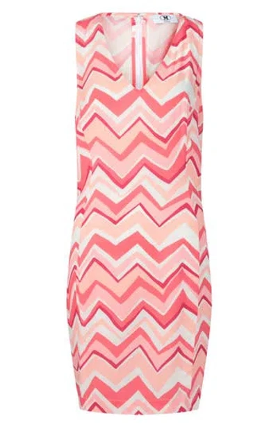 M Missoni Chevron Sleeveless Minidress In Pink