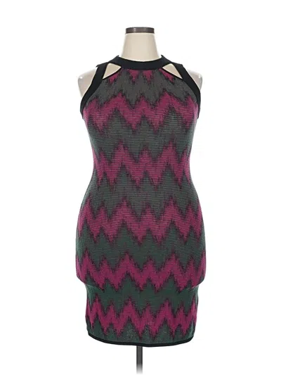 Pre-owned M Missoni Cocktail Dress In Burgundy