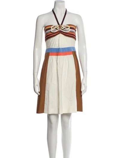 Pre-owned M Missoni Colorblock Pattern Mini Dress In Multi