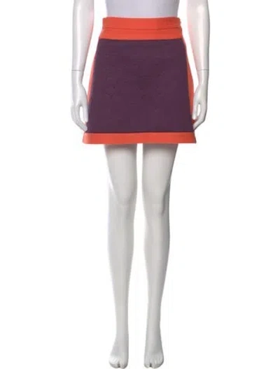 Pre-owned M Missoni Colorblock Pattern Mini Skirt In Purple