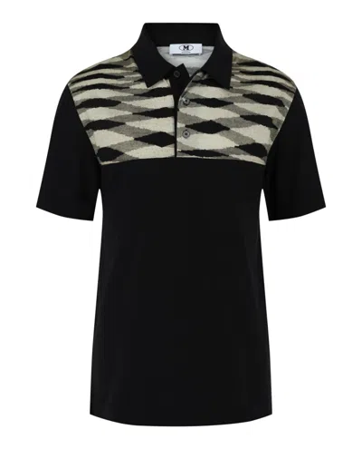 M Missoni Contrasting-collar Polo Shirt In Black