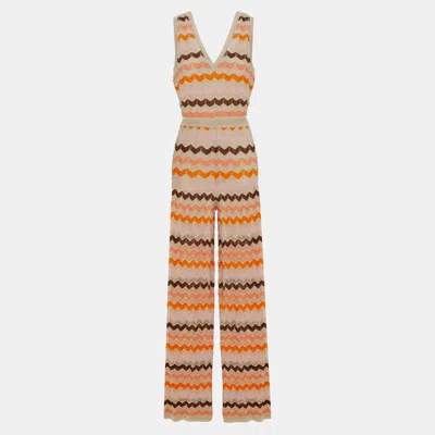 Pre-owned M Missoni Cotton Jumpsuit 46 In Beige