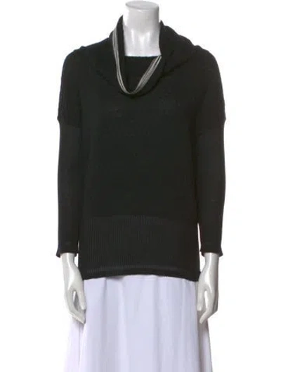 Pre-owned M Missoni Cowl Neck Sweater In Black