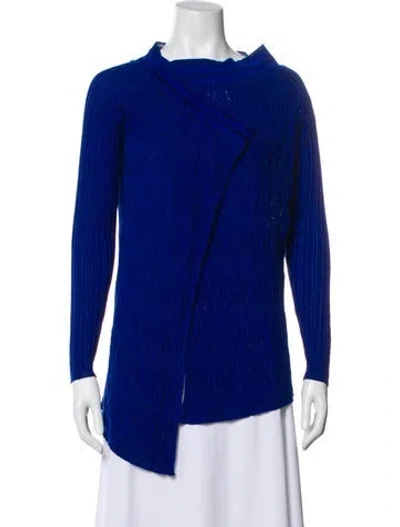 Pre-owned M Missoni Cowl Neck Sweater In Blue