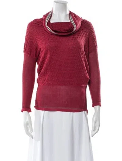 Pre-owned M Missoni Cowl Neck Sweater In Pink