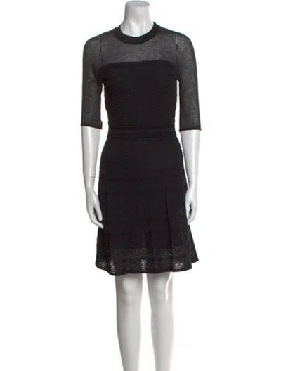 Pre-owned M Missoni Crew Neck Knee-length Dress In Black