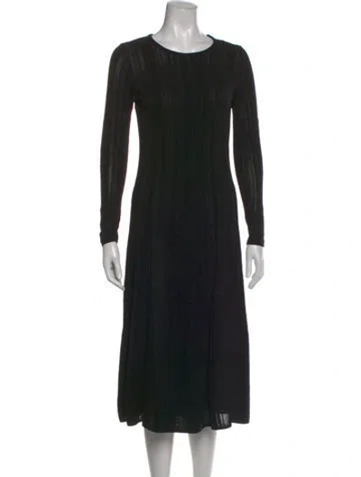 Pre-owned M Missoni Crew Neck Midi Length Dress In Black