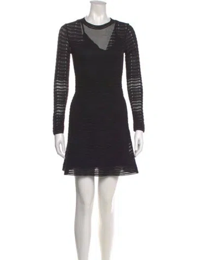 Pre-owned M Missoni Crew Neck Mini Dress In Black