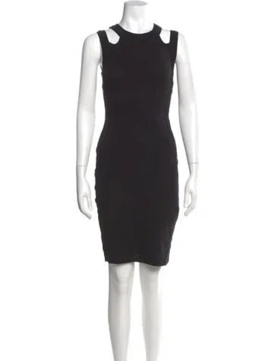 Pre-owned M Missoni Crew Neck Mini Dress In Black