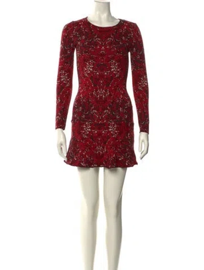 Pre-owned M Missoni Crew Neck Mini Dress In Red