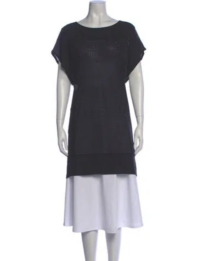 Pre-owned M Missoni Crew Neck Short Sleeve Tunic In Black