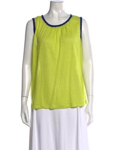 Pre-owned M Missoni Crew Neck Sleeveless Top In Green