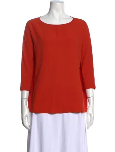 Pre-owned M Missoni Crew Neck Three-quarter Sleeve Top In Orange