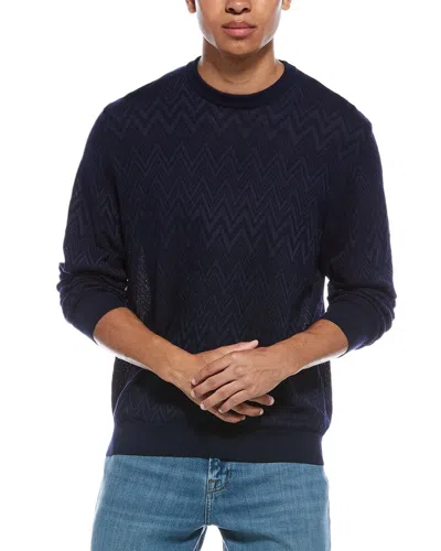 M Missoni Crewneck Sweater In Blue