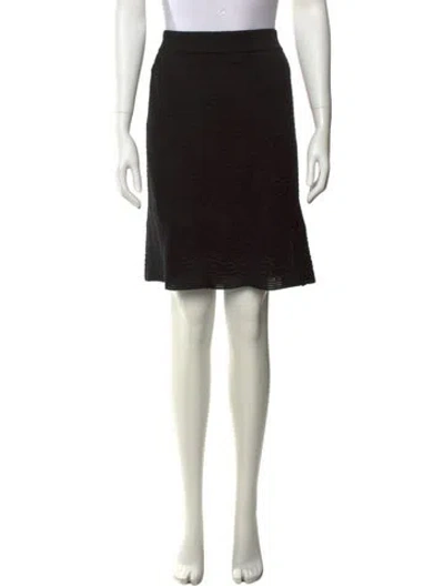 Pre-owned M Missoni Crochet Trim Knee-length Skirt In Black
