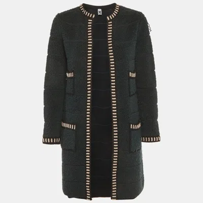 Pre-owned M Missoni Dark Green Terry Wool Long Cardigan S