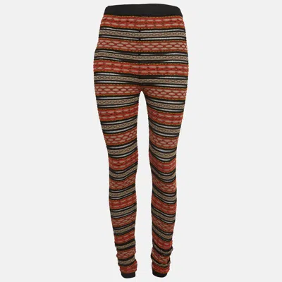 Pre-owned M Missoni Denim M Missoni Multicolor Stripe Patterned Knit Leggings M