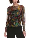 M Missoni Donna Silk Blouse In Multi