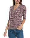 M Missoni Elbow Sleeve Mohair & Wool-blend Sweater In Purple