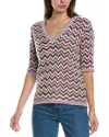 M Missoni Elbow Sleeve Mohair & Wool-blend Sweater In Red