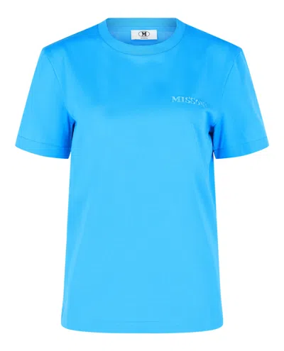 M Missoni Embroidered Logo T-shirt In Blue