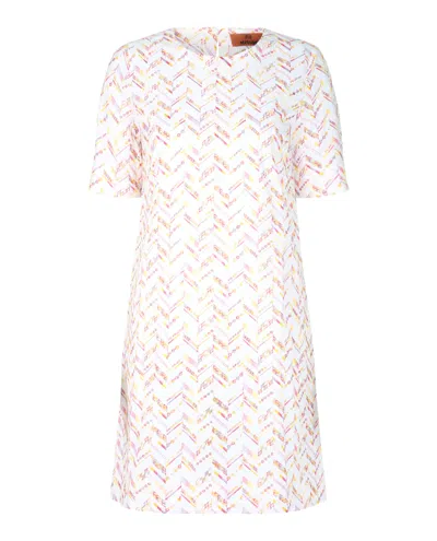 M Missoni Embroidered Zig-zag Mini Dress In Multi