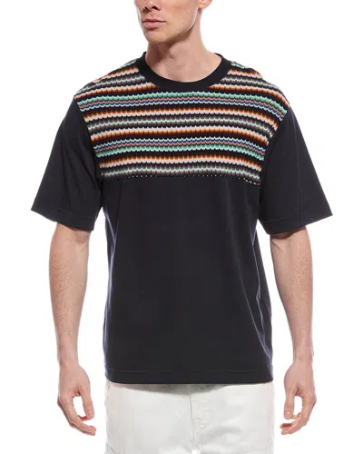 M Missoni Fit Over Wool-blend T-shirt In Black