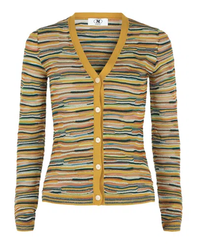 M Missoni Fitted Striped Cardigan In Multi