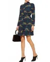 M Missoni Floral Print A Line Mock Neck Mini Dress In Multicolor In Blue