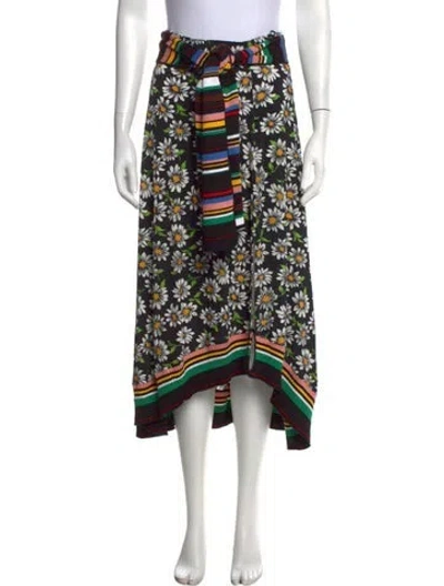 Pre-owned M Missoni Floral Print Midi Length Skirt In Black
