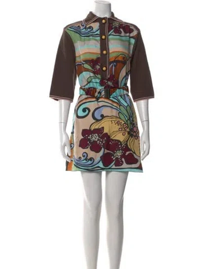 Pre-owned M Missoni Floral Print Mini Dress In Multi