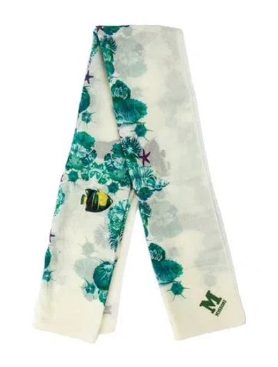 Pre-owned M Missoni Floral Print Scarf In Green