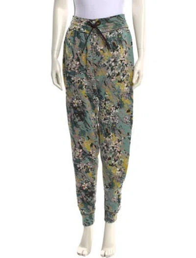 Pre-owned M Missoni Floral Print Skinny Leg Pants In Green