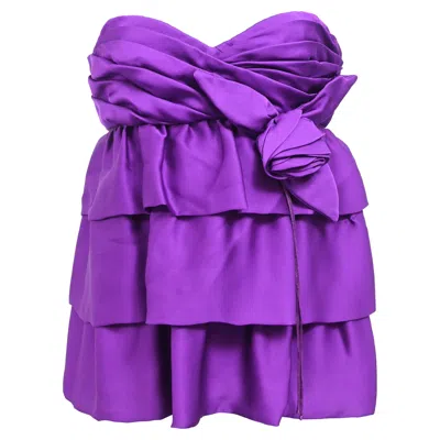 M Missoni Flower Detail Blouse In Purple Silk