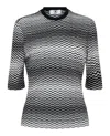 M Missoni Geo Print Mesh Tee In Gray
