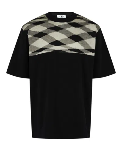 M Missoni Geometric Pattern Crewneck T-shirt In Black